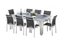 Ensemble De Jardin MODULO 8 Places Blanc/Gris Perle - LEKINGSTORE