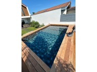 Piscine Bois Hors Sol Rectangulaire DIANA 820x420x145 cm Pierre de Bali