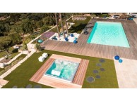 Kit Piscine Bois Rectangulaire Luxe SUPREME  avec Plage Immergée + Escalier 12.20x5.20x145 cm