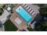Piscine Bois Rectangulaire REBECCA avec Plage Immergée + Escalier 920x420x145 cm