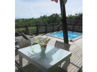 Piscine Bois carrée SPARK TROPICANA Avec escalier 320x320x145 cm