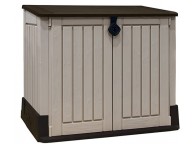 Coffre de jardin - Multifonctions - 1200L - BEIGE - Toit plat