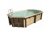 Piscine bois Allongée UBBINK OCEA 610x400x130cm Liner Sable