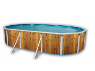 Piscine Allongee VETA Acier Decoration Bois 640 x 366 x 120 cm 