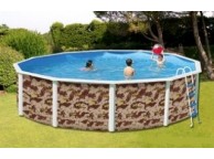 Piscine Ronde CAMOUFLAGE Acier 350cm x H 120 cm