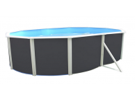 Piscine acier allongée MALLORCA ANTHRACITE 550 x 366 x 120 cm