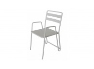 Lot de 2 chaises modernes métal Blanc BMI