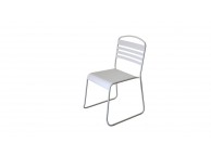Lot de 2 chaises modernes métal Blanc NILS