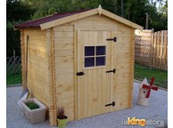 Abri de jardin en Bois 3.08 m² ALPINA (en madriers 20mm) L 195 x P 195 cm - LEKINGSTORE