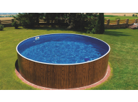 Piscine Acier Ronde Azuro VAR Hors Sol Aspect Bois D360xH120cm