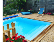 Piscine Bois carrée SPARK TROPICANA Avec Escalier 320x320x145 cm 