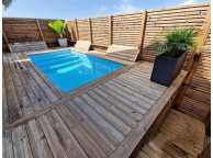 Piscine Bois Luxe Rectangulaire avec Escalier 420x320x145 cm