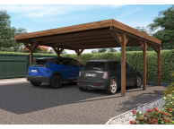 Carport double en pin Victor - 30.7 m²