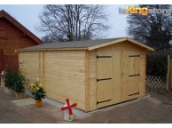 Garage en Bois 17.19 m² DORNA 28mm L 380 x P 567 cm - LEKINGSTORE