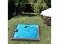 Piscine en bois carrée EGINE - 370 x 370 x 147 cm