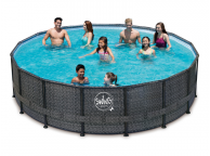 Piscine Tubulaire Ronde osier foncé 427 x 107 cm LEKINGSTORE