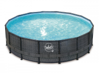 Piscine Tubulaire Ronde osier foncé 488 x 122 cm LEKINGSTORE