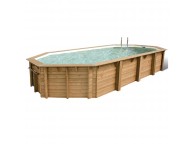 Piscine bois Allongée UBBINK AQUABELLE750x400x130cm Liner Sable 