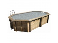 Piscine bois Allongée UBBINK OCEA 610x400x130cm Liner Gris 