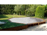 Piscine bois Allongée UBBINK AZURA 550x355x120cm Liner Gris 