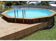 Piscine bois MAEVA Octogonale Ronde 533x150cm 