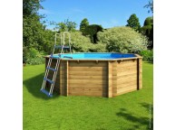 Piscine bois hexagonal 395x117 cm 