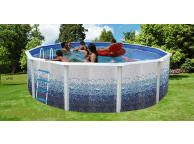 Piscine Ronde TRENCADIS Acier Decoration Mosaique 350 x 120 cm