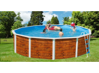 Piscine Ronde ETNICA Acier Aspect Bois 460cm x H 120cm