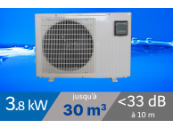 Pompe à chaleur EcoPac 3.8 kW pour piscine de 20-30m3 + bâche de protection