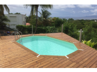 Piscine Bois AZURA UBBINK Allongée en Kit 550x355x120 cm Liner Sable