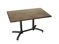 Table pliante EVA RUSTBROWN pied noir 110 x 70 cm