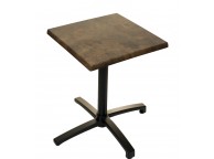 Table pliante EVA RUSTBROWN pied noir 60 x 60 cm