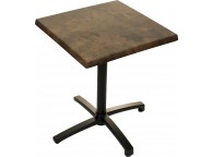 Table pliante EVA RUSTBROWN pied noir 70 x 70 cm