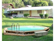 Piscine Bois TONGA NORTLAND UBBINK Ronde en Kit 430x120cm - LEKINGSTORE