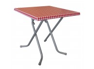 Table Pliante 2 Personnes 70 x 70 x 71 cm Décor Vichy Rouge