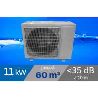 Pompe à chaleur EcoPac 11 kW pour piscine de 50-60m3 + bâche de protection