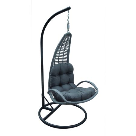 Fauteuil suspendu BAYA en acier peint epoxy noir