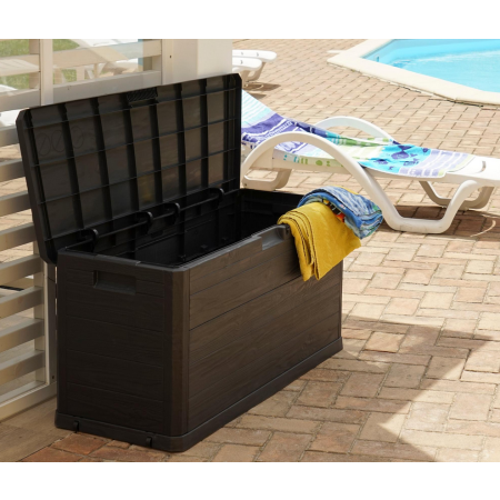 Coffre Jardin Résine WOODY 280L  Anthracite