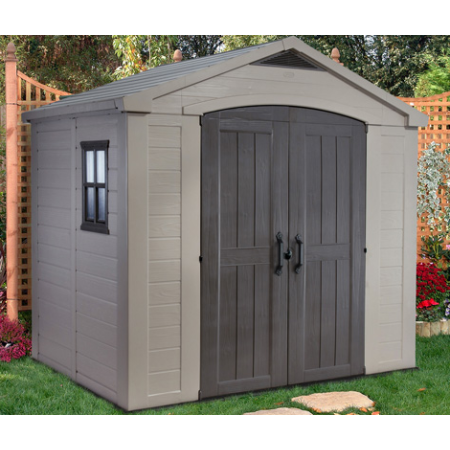 Abri jardin résine - SYDNEY 86 - 4.5 m² - marron et beige 