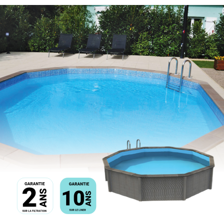 Kit Piscine Béton Aspect Bois Allongé 635x472x143cm