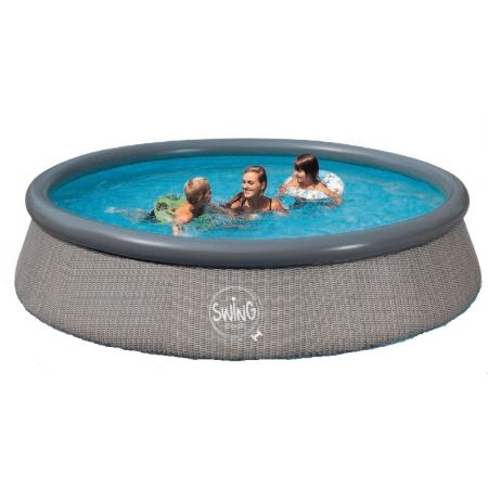 Piscine Gonflable Ronde Grise ⌀ 366 x h. 91 cm