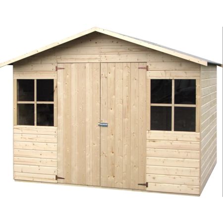 Abris jardin LOPUN 4.96 m² Epaisseur 12 270/180 - 2 fenêtres fixes - double porte