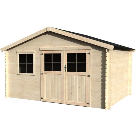 Abri de jardin FLODEAL en bois, 11.92 m², robuste et spacieux, parfait pour stocker de manière efficace et sécurisée tous vos équipements de jardin.