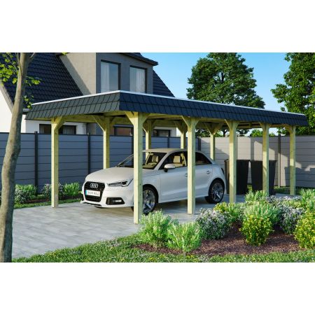 Carport Bois Spreewald2 Epaisseur Poteaux 11.5 cm LEKINGSTORE