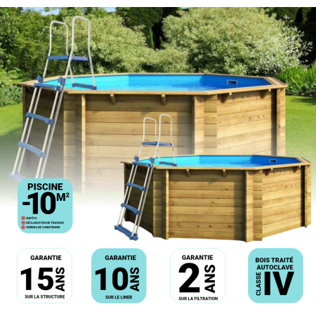 Piscine bois Hexagonale 395x117 cm