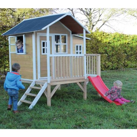Cabane Enfant Loft en Bois Naturel 322x190x251cm