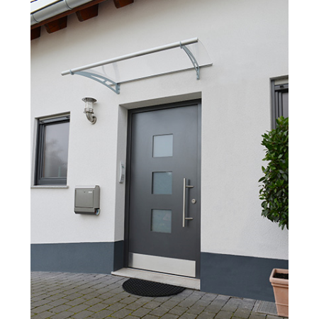 Marquise en aluminium - Indra - 150 x 92 x 16 cm - Gris