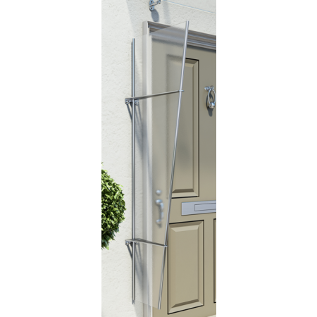 Marquise en aluminium - Mercure - 63 x 10 x 170 cm - Gris