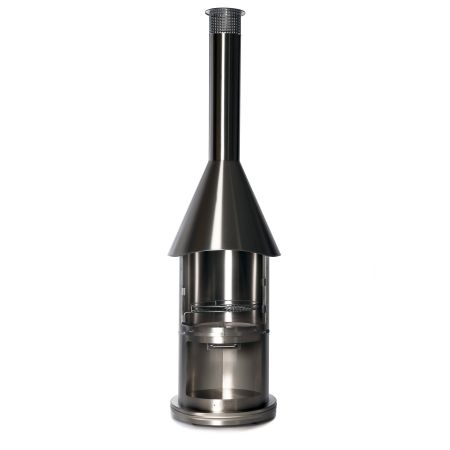 Barbecue / Cheminée AUCKLAND en acier inoxydable  Inox Brossé