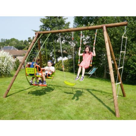Portique en bois JULIETTE: 4 agrès L348xl189xH222cm